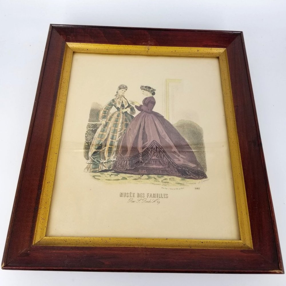 Vint French Musee Des Familles Rue La Roch No 29 Frame Art Print Sign #2183 11"